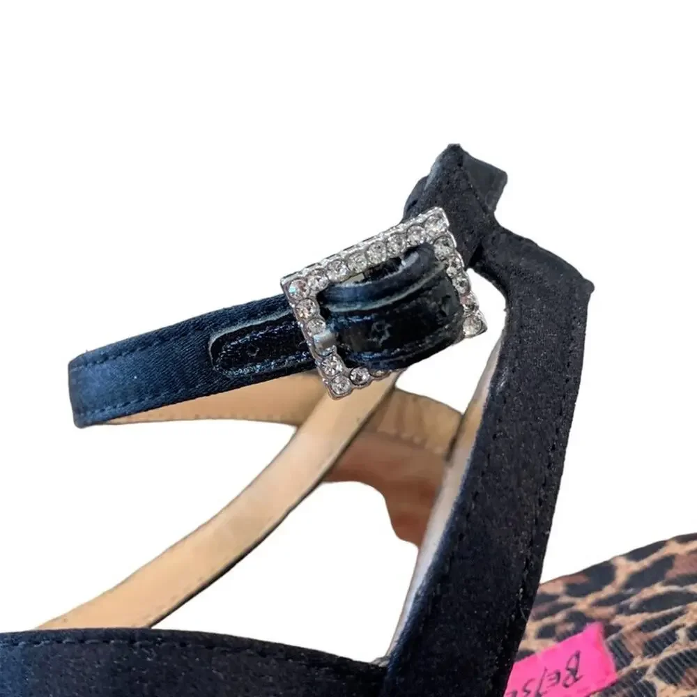 Betsy johnson stilettos open toe sling back ankle‎ strap shoes heels size 9.5 M